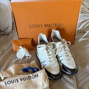 Louis Vuitton White and Brown Athletic Shoes authentic